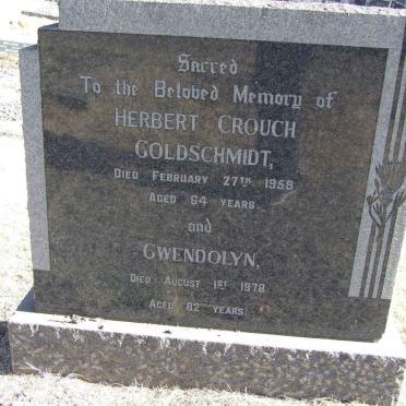 GOLDSCHMIDT Herbert Crouch -1958 &amp; Gwendolyn -1978