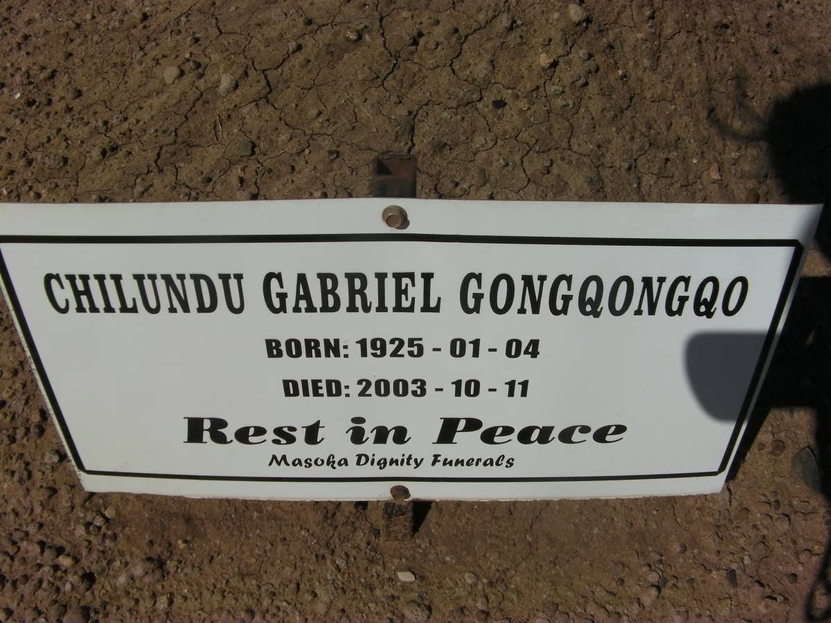 GONGQONGQO Chilundu Gabriel 1925-2003