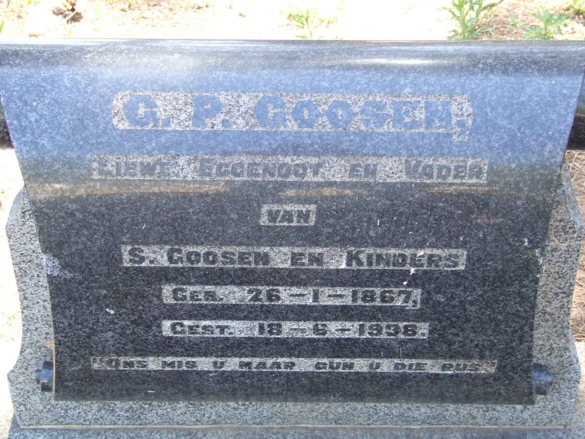 GOOSEN G.P. 1867-1938