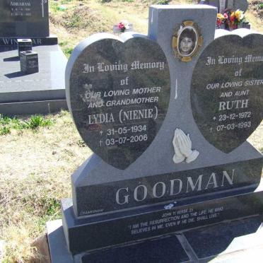 GOODMAN Lydia 1934-2006 :: GOODMAN Ruth 1972-1993