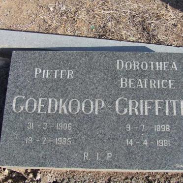 GOEDKOOP Pieter 1906-1985 :: GRIFFITH Dorothea Beactrice 1898-1981