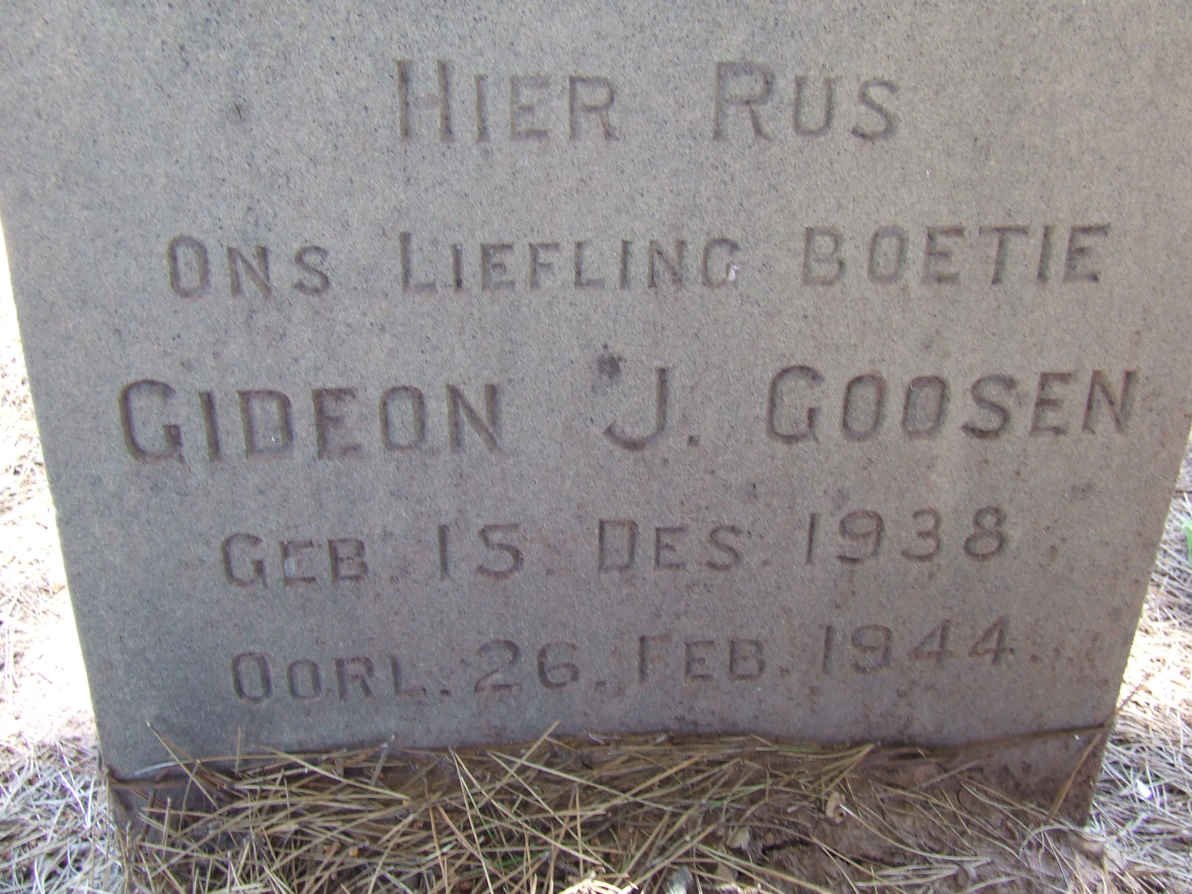 GOOSEN Gideon J. 1838-1944