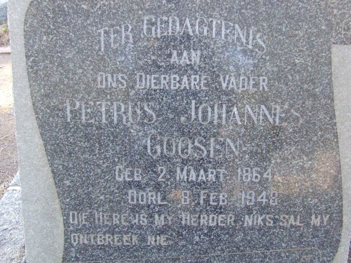 GOOSEN Petrus Johannes 1864-1948