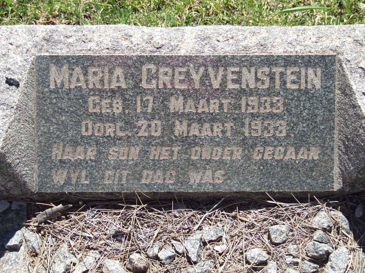 GREYVENSTEIN Marie 1933-1933