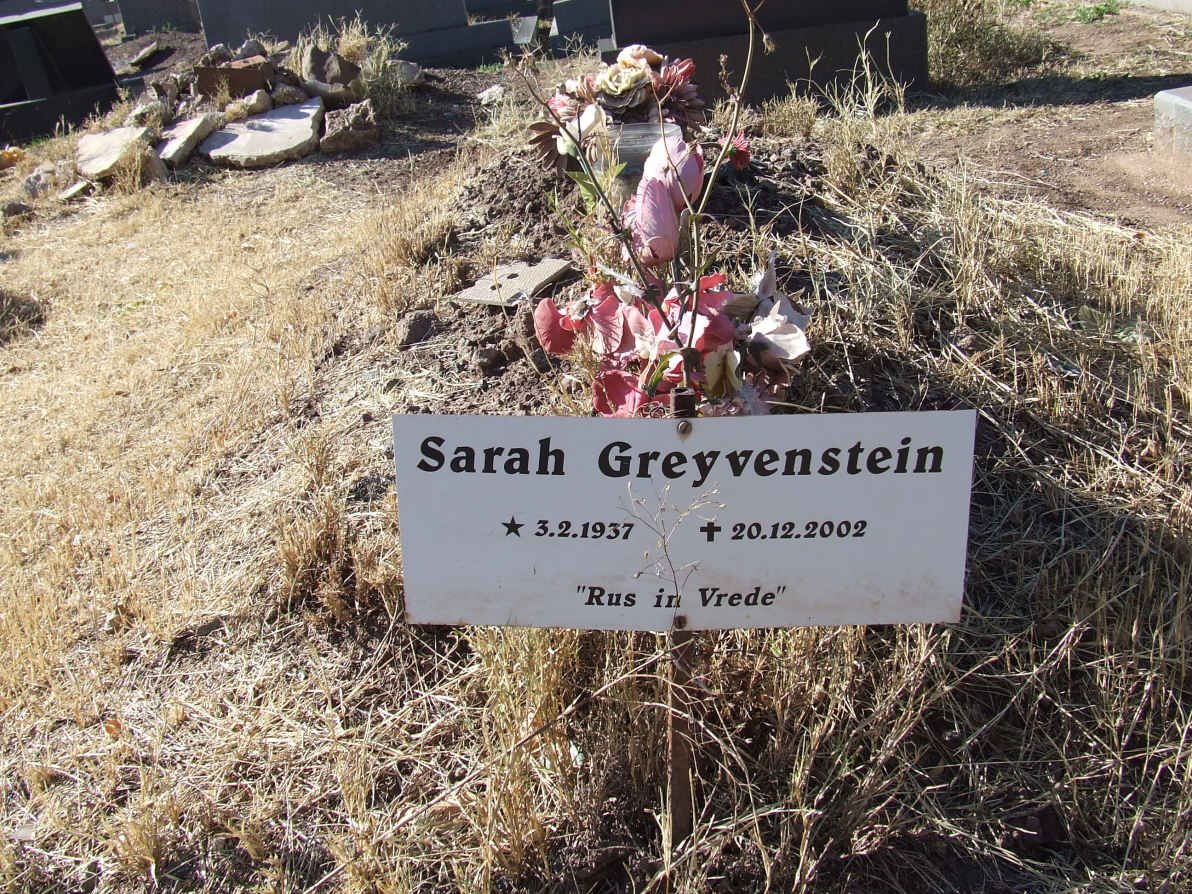 GREYVENSTEIN Sarah 1937-2002