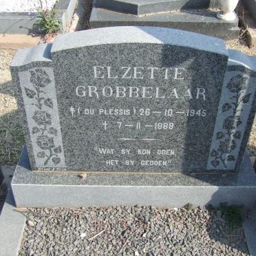 GROBBELAAR Elzette nee DU PLESSIS 1945-1988