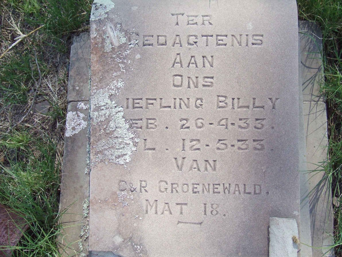 GROENEWALD Billy 1933-1933