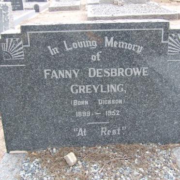 GREYLING Fanny Desbrowe nee DICKSON 1899-1952