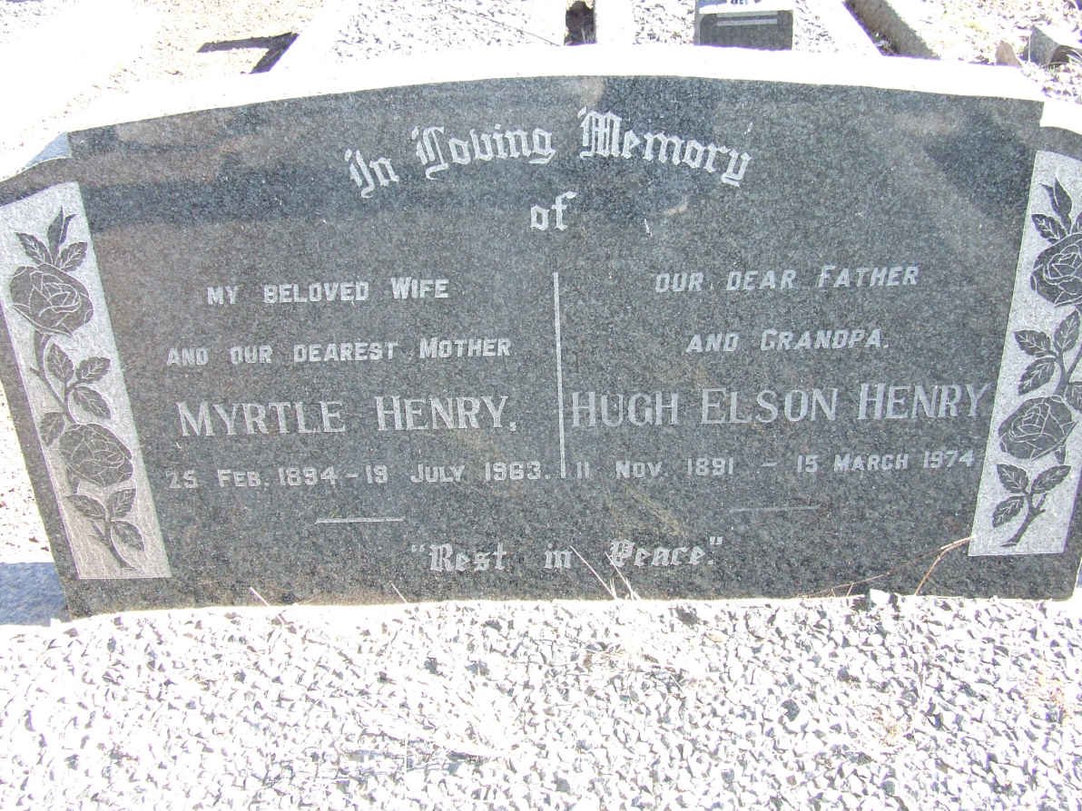 HENRY Hugh Elson 1891-1974 &amp; Myrtle 1894-1963