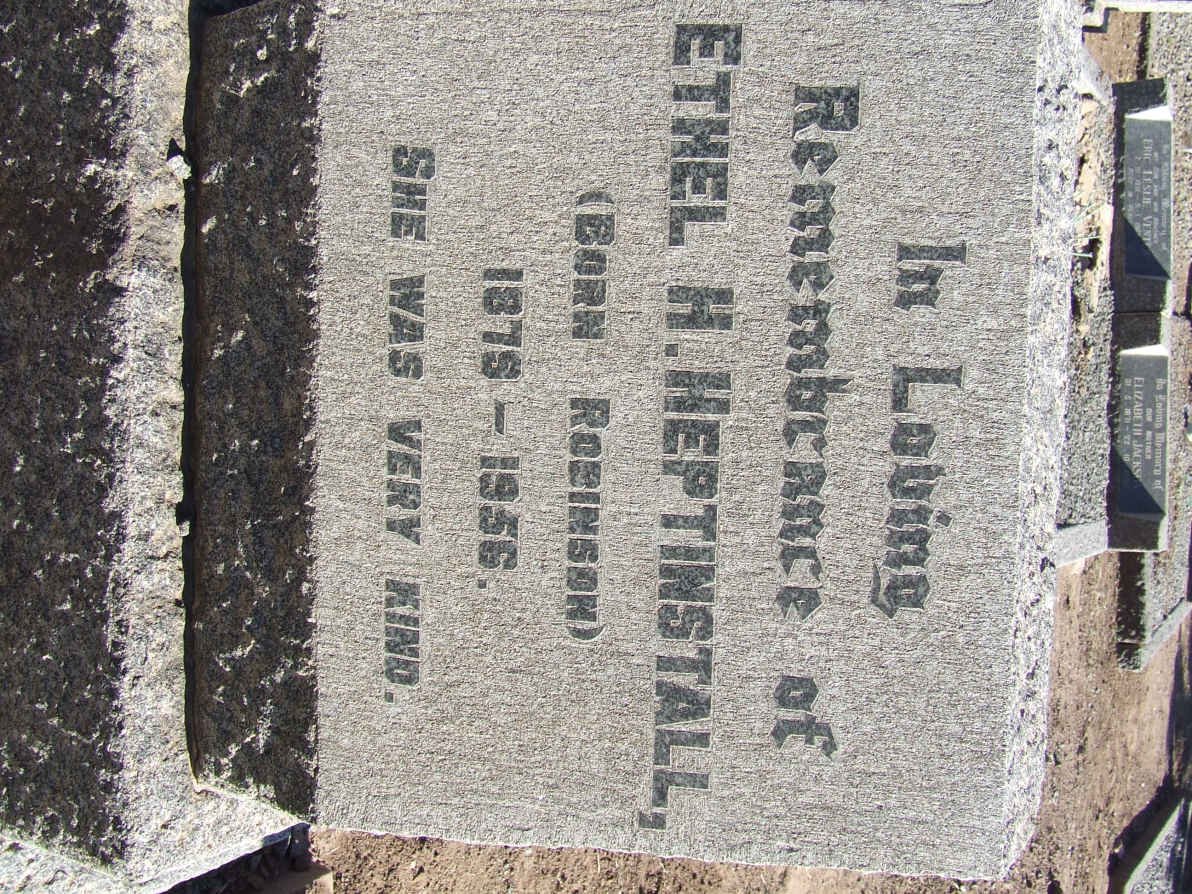 HEPTINSTALL Ethel H. nee Robinson 1875-1956