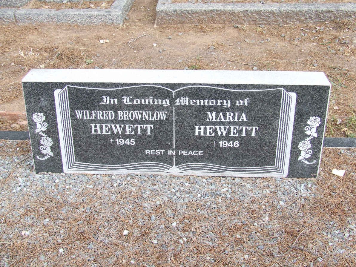 HEWETT Wilfred Brownlow -1945 &amp; Maria -1946