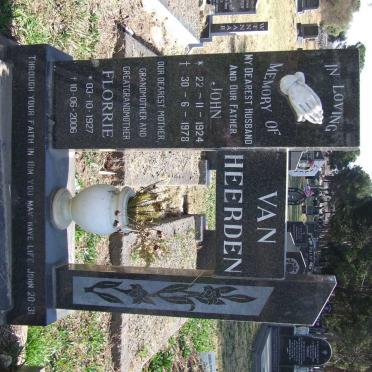 HEERDEN John, van 1924-1978 &amp; Florrie 1927-2006
