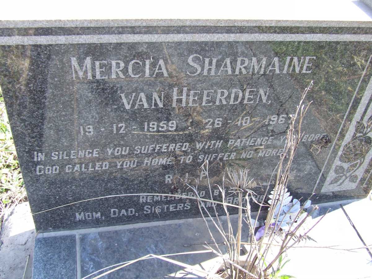 HEERDEN Mercia Sharmaine, van 1959-1967