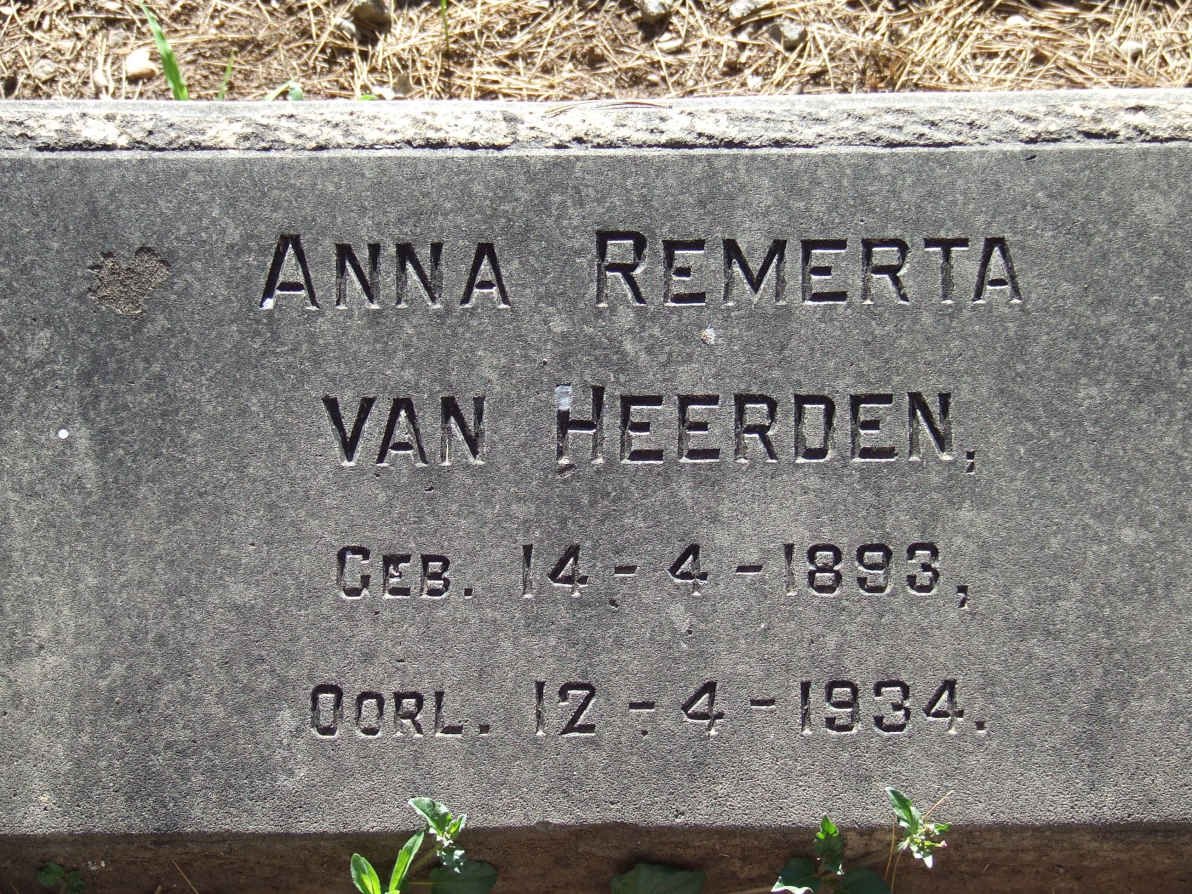 HEERDEN Anna Remerta, van 1893-1934