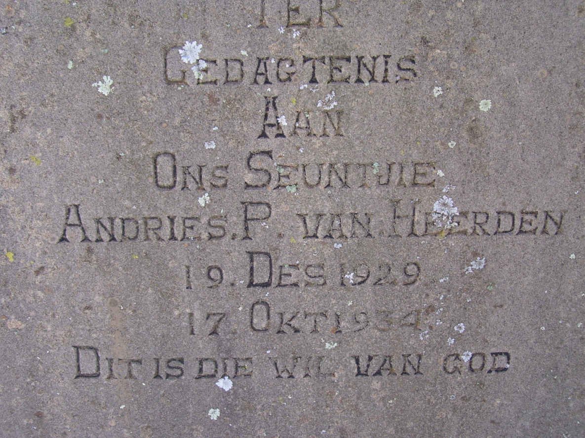 HEERDEN Andries P., van 1929-1934