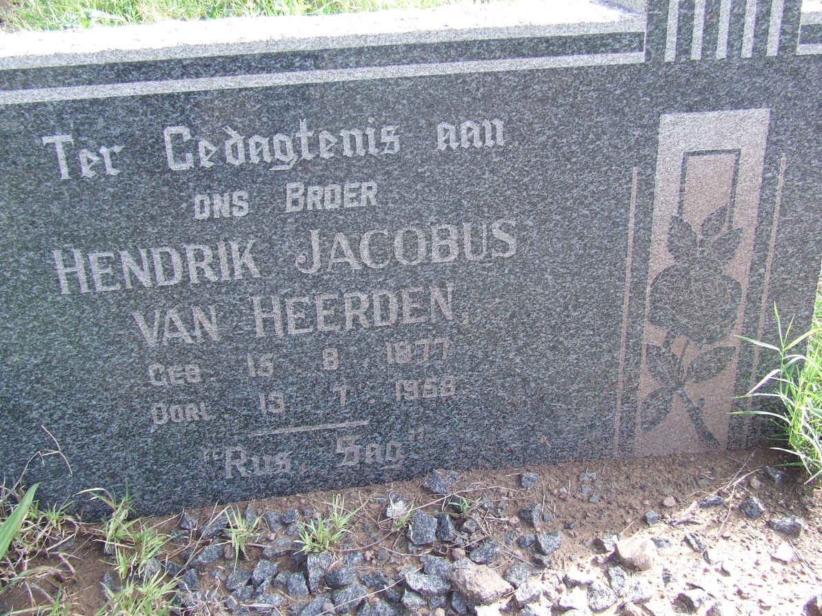 HEERDEN Hendrik Jacobus, van 1877-1958