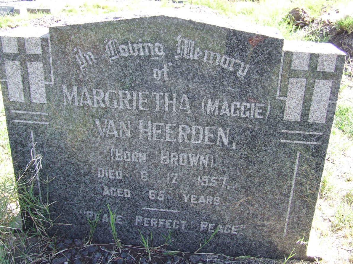 HEERDEN Margrietha, van nee BROWN -1957