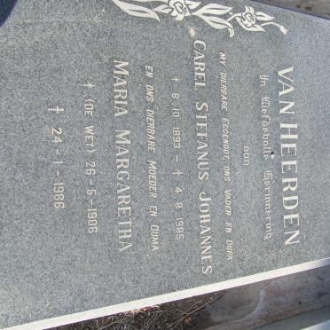 HEERDEN Carel Stefanus Johannes, van 1893-1985 &amp; Maria Margaretha  DE WET 1906-1986