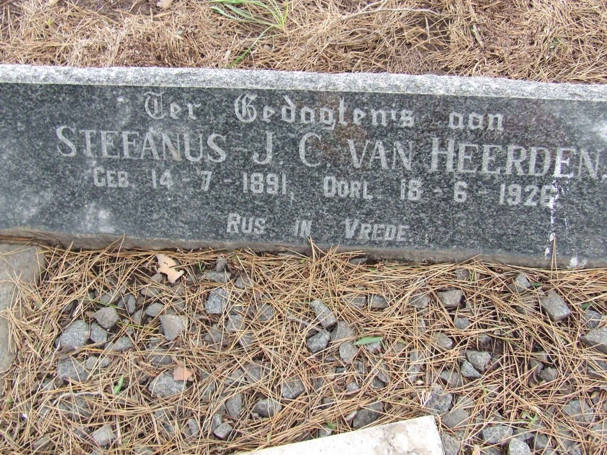 HEERDEN Stefanus J.C., van 1891-1926
