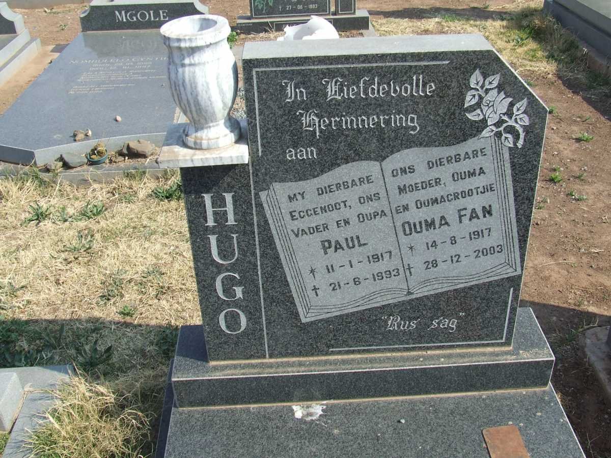 HUGO Paul 1917-1993 &amp; Fan 1917-2003