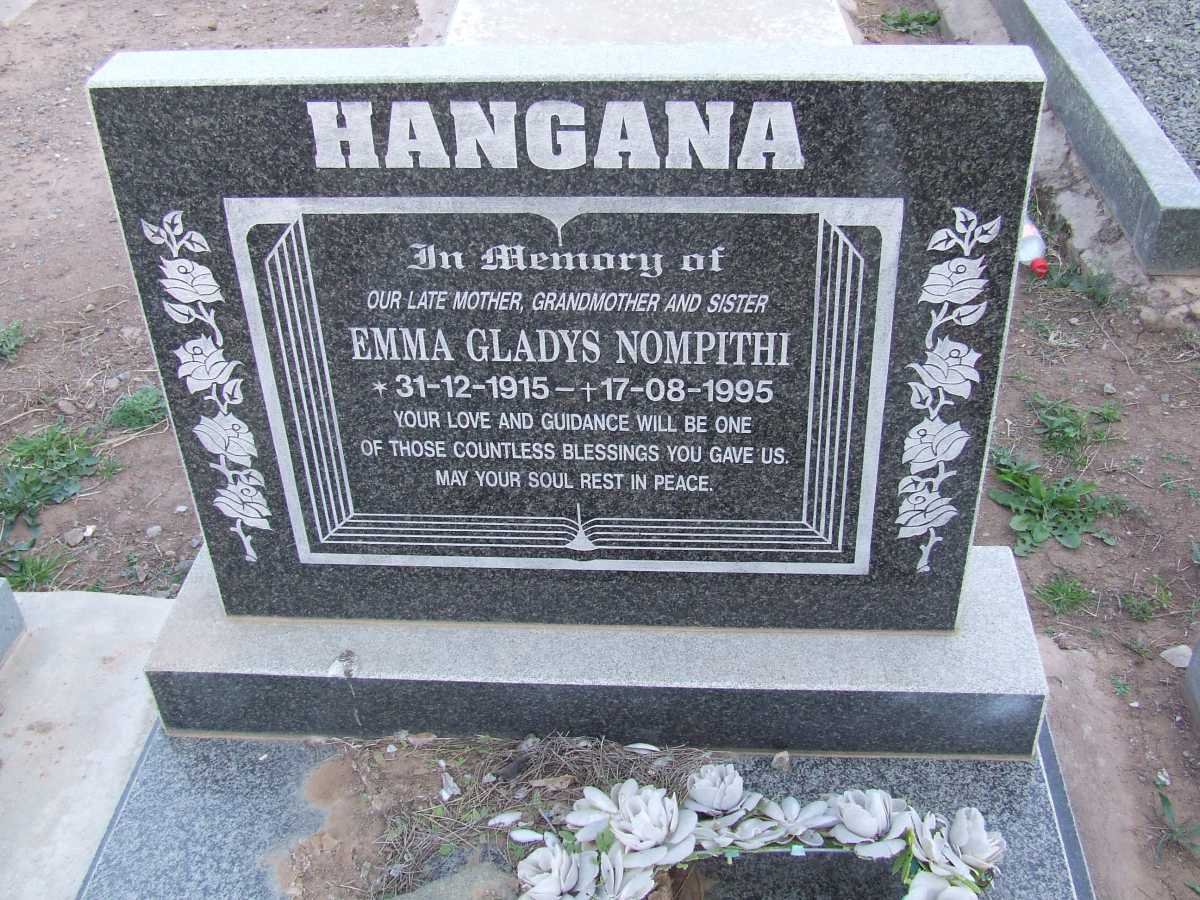 HANGANA Emma Gladys Nompithi 1915-1995
