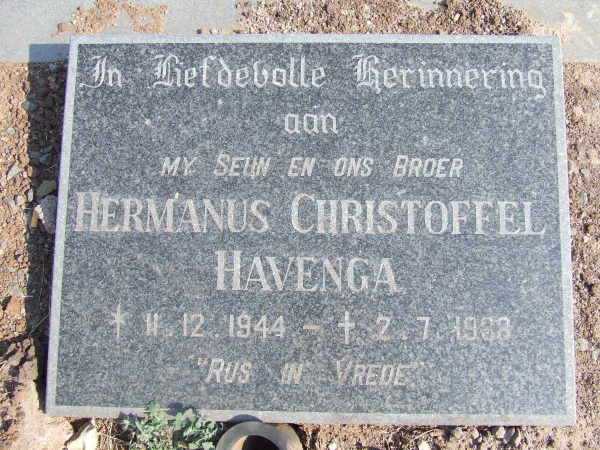 HAVENGA Hermanus Christoffel 1944-1998
