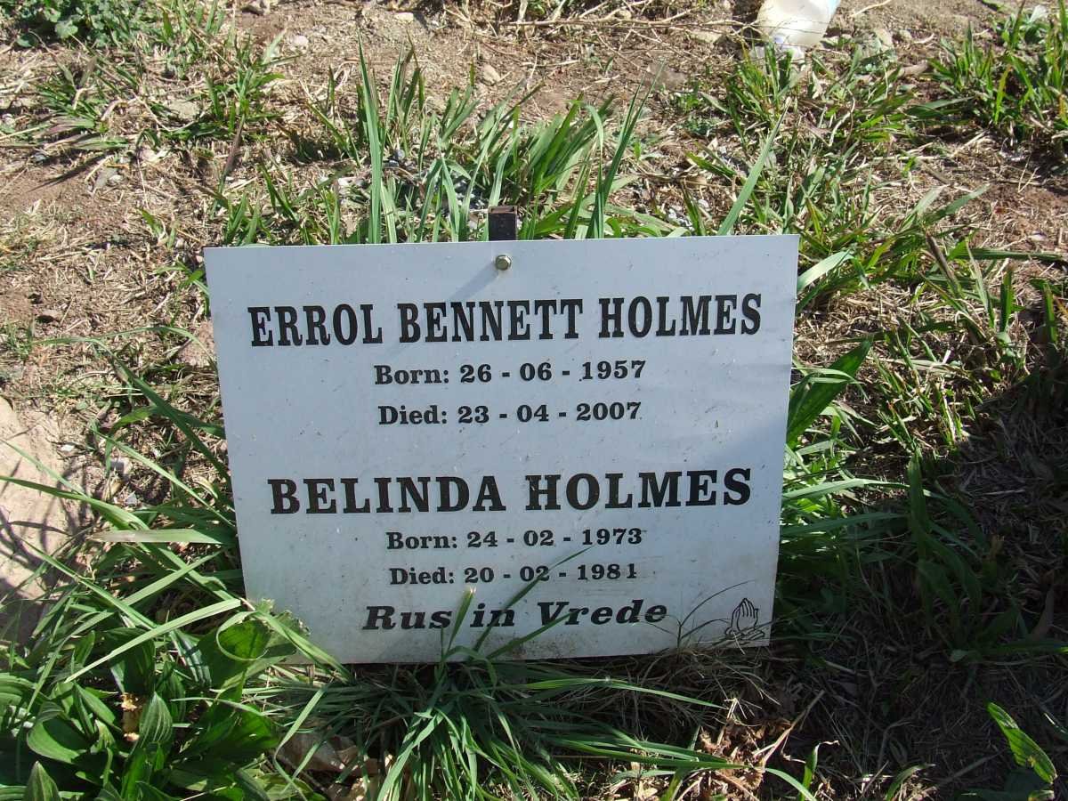 HOLMES Errol Bennett 1957-2007 &amp; Belinda 1973-1982