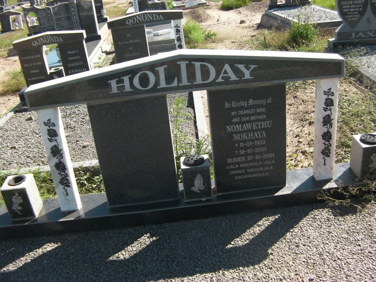 HOLIDAY Nomawethu Nokhaya 1953-2001