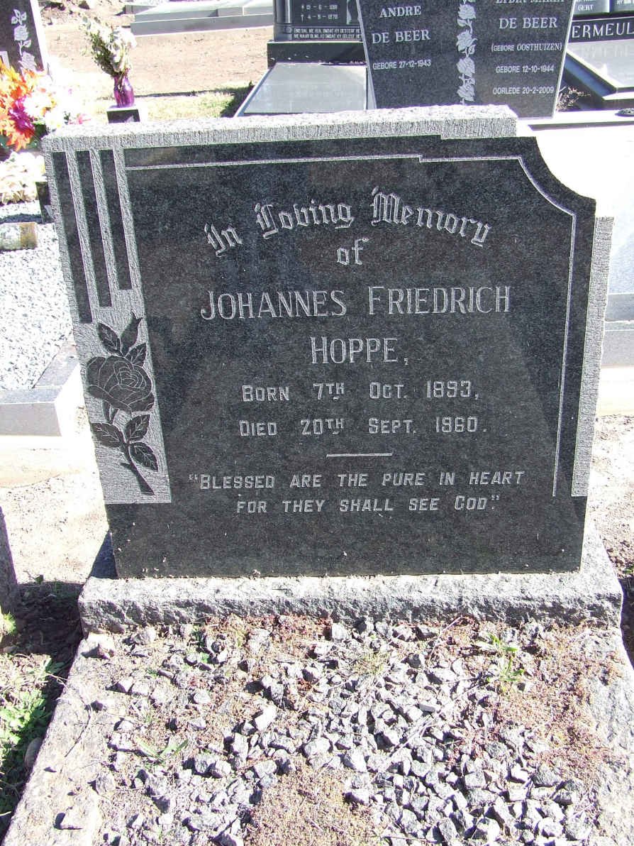 HOPPE Johannes Friedrich 1893-1960