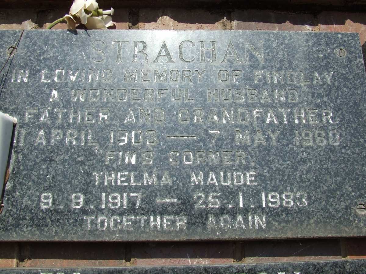 STRACHAN Findley 1903-1980 &amp; Thelma Maude 1917-1983
