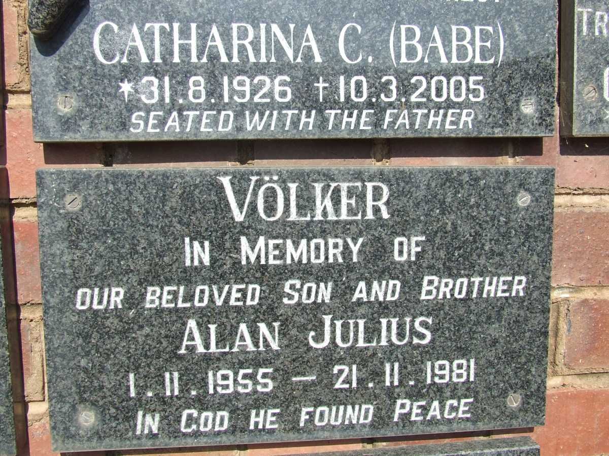 VOLKER Alan Julius 1955-1981