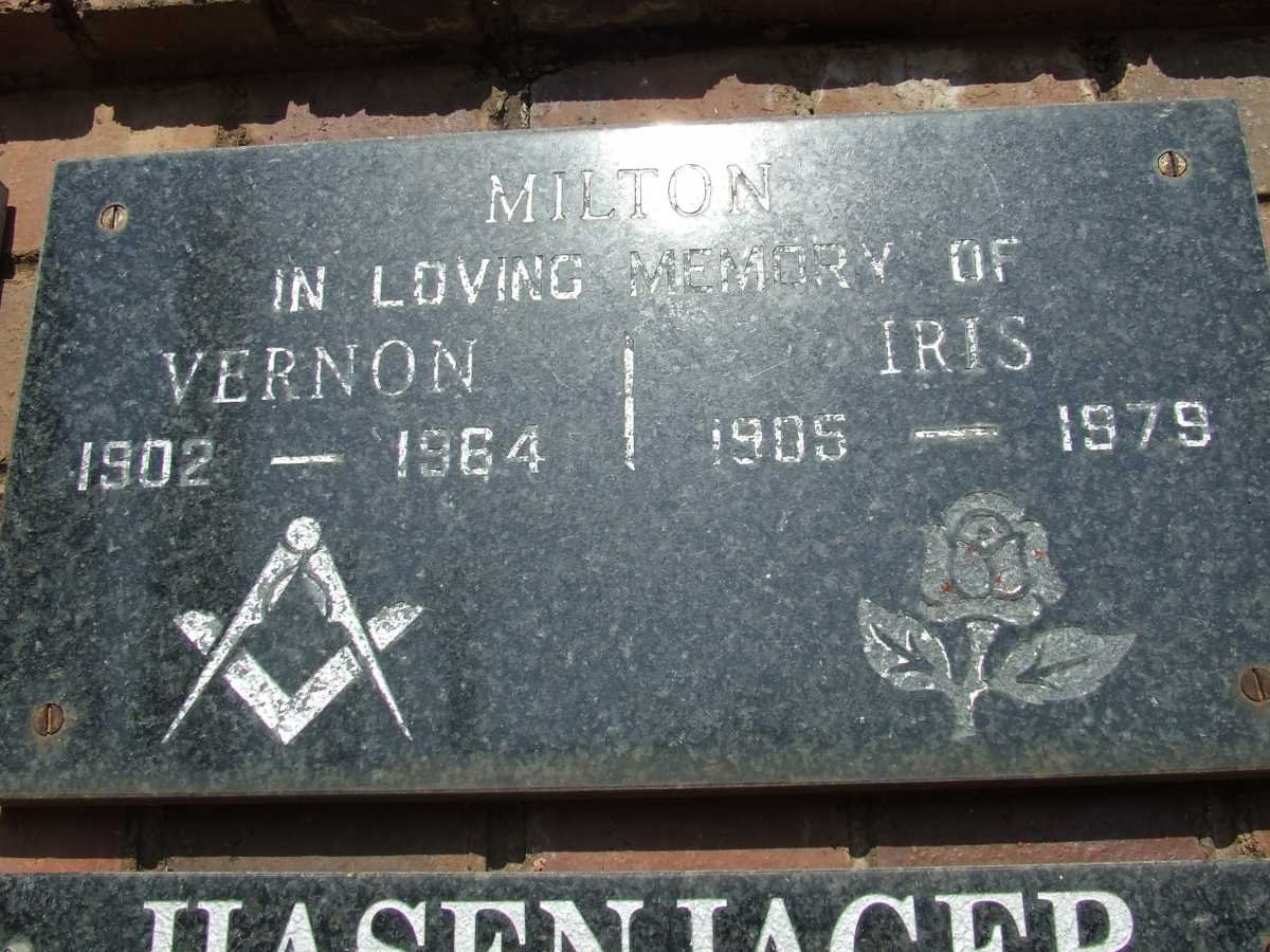 MILTON Vernon 1902-1964 &amp; Iris 1905-1979