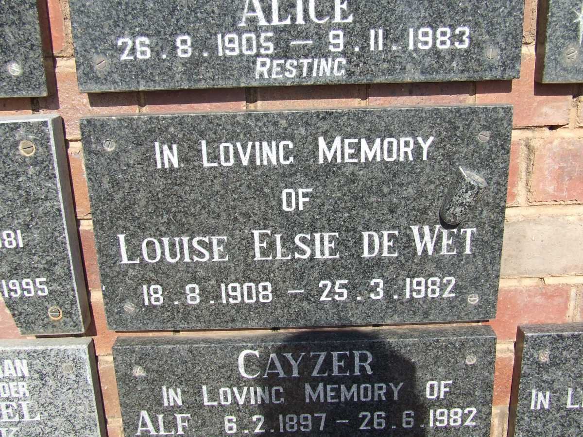 WET Louise Elsie, de 1908-1982