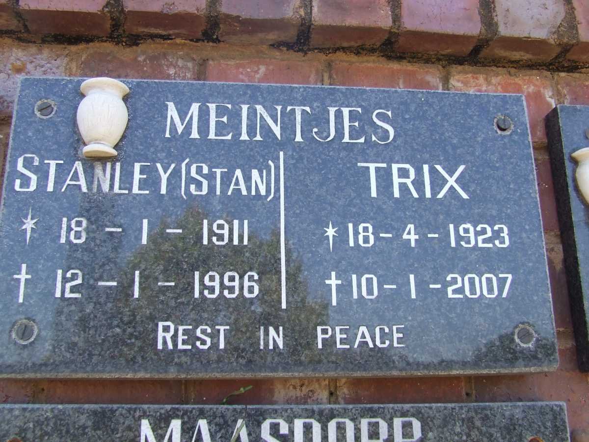 MEINTJES Stanley 1911-1996 &amp; Trix 1923-2007