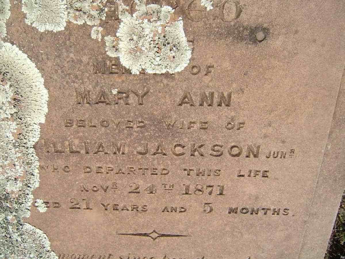 JACKSON Mary Ann -1871