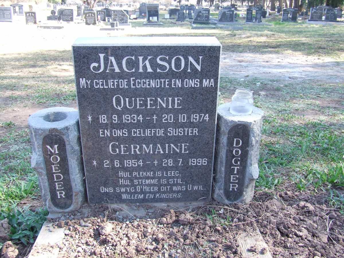 JACKSON Queenie 1934-1974 :: JACKSON Germaine 1954-1996