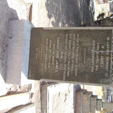 JAMES W.R. 1841-1899 &amp; Sarah Ann 1841-1931