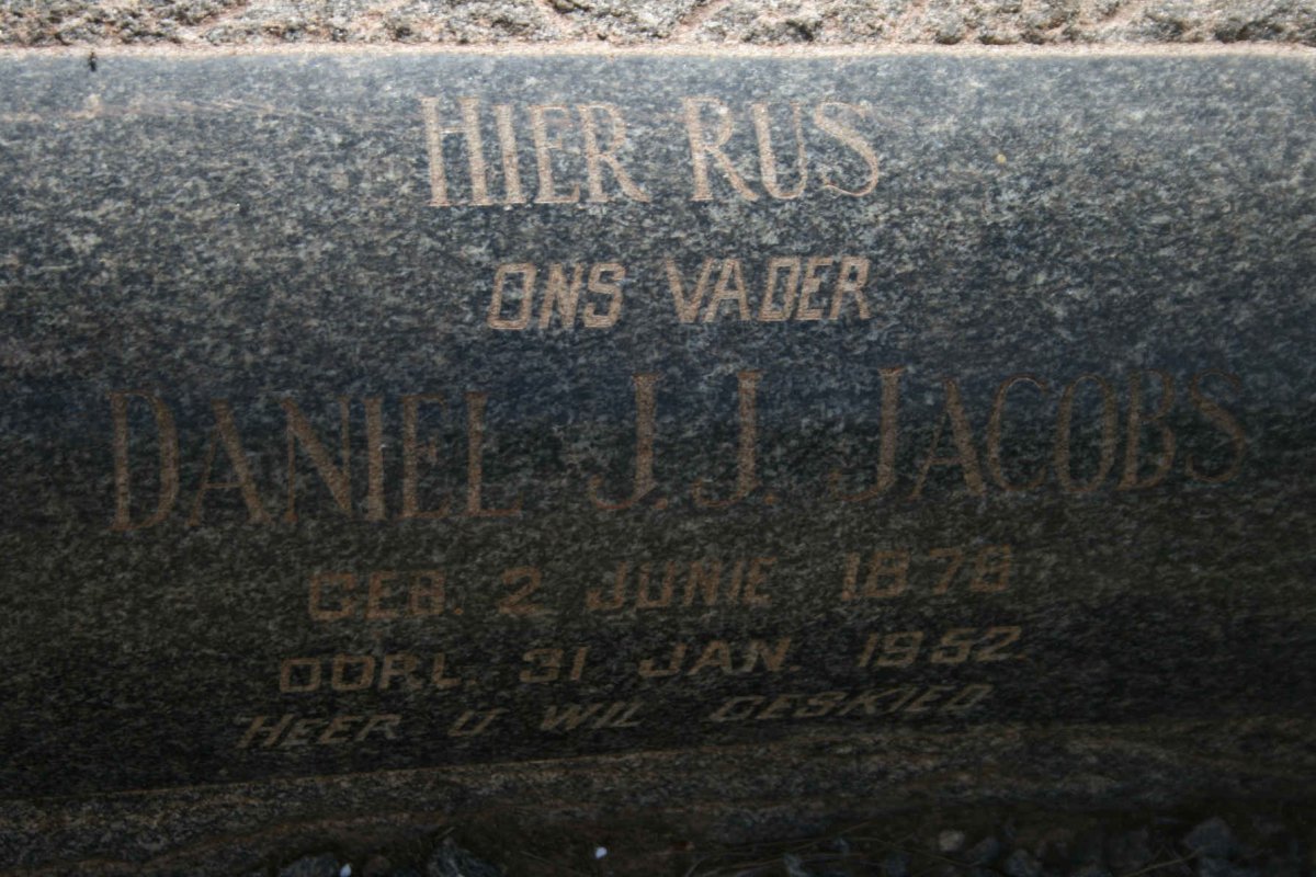 JACOBS Daniel J.J. 1878-1952