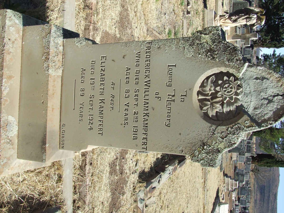 KAMPFERT Frederick William -1918 &amp; Elizabeth -1924
