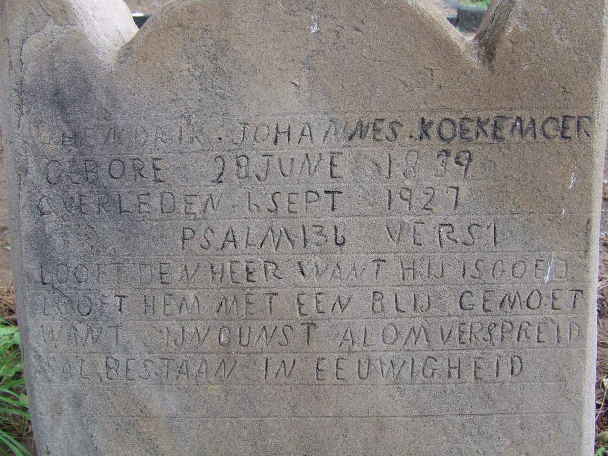 KOEKEMOER Hendrik Johannes 1839-1927