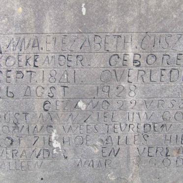 KOEKEMOER Anna Elezabeth C. 1841-1928