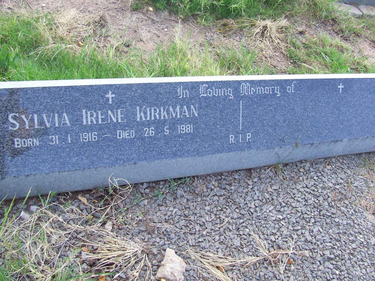 KIRKMAN Sylvia Irene 1916-1981