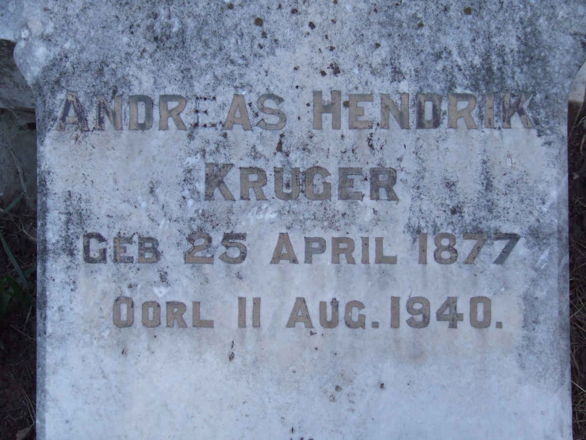 KRUGER Andreas Hendrik 1877-1940