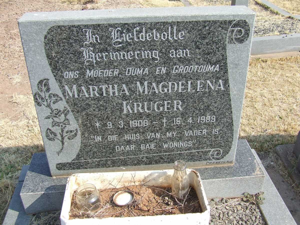 KRUGER Martha Magdalena 1908-1989