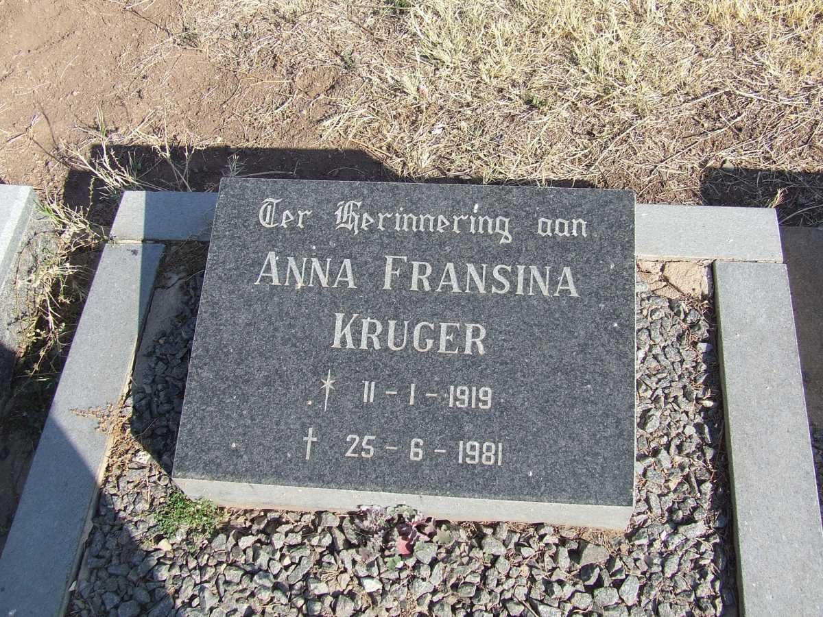 KRUGER Anna Fransina 1919-1981