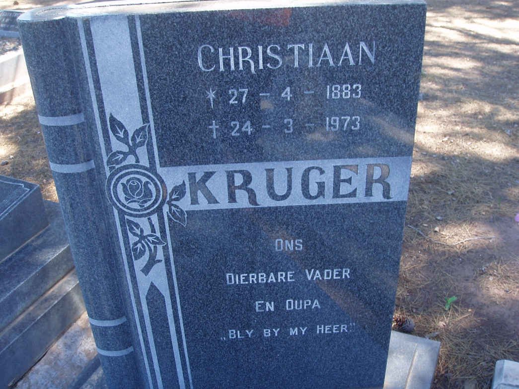 KRUGER Christiaan 1883-1973