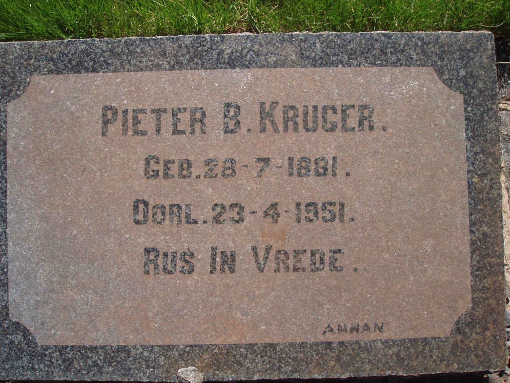 KRUGER Pieter B. 1881-1951