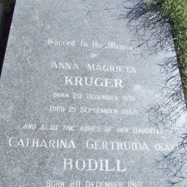 KRUGER Anna Magrieta 1881-1956 :: BODILL Catharina Gertruida 1913-1997