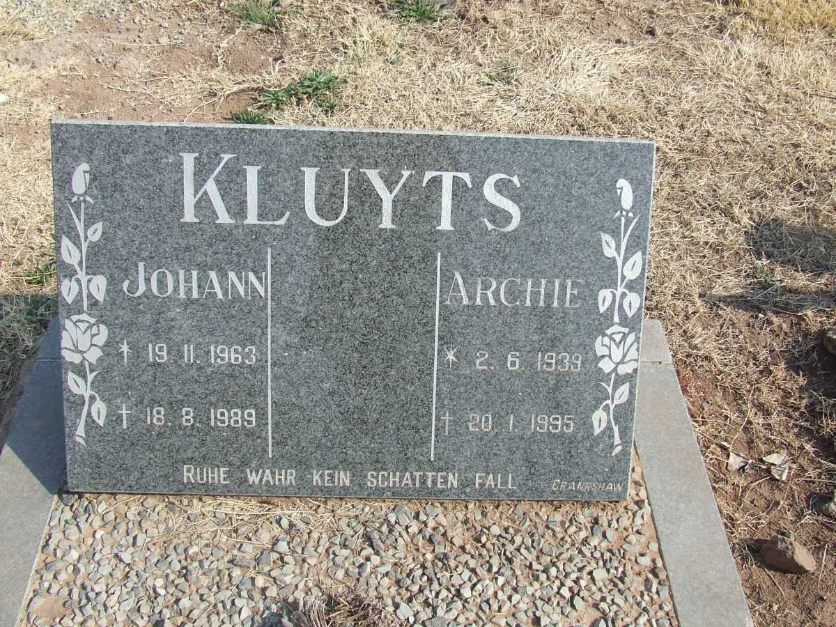 KLUYTS Archie 1939-1995 :: KLUYTS Johann 1963-1989