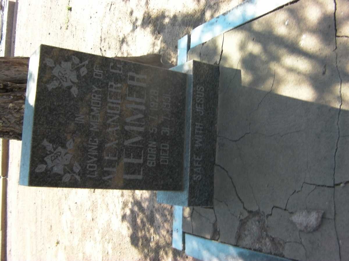LEMMER Alexander G. 1928-1931